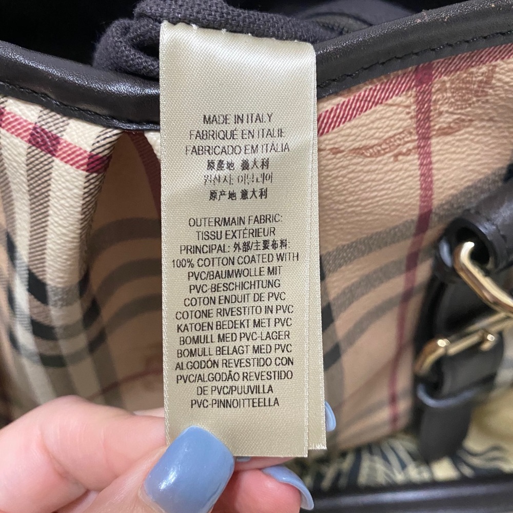 Authentic Burberry Haymarket Check Tote